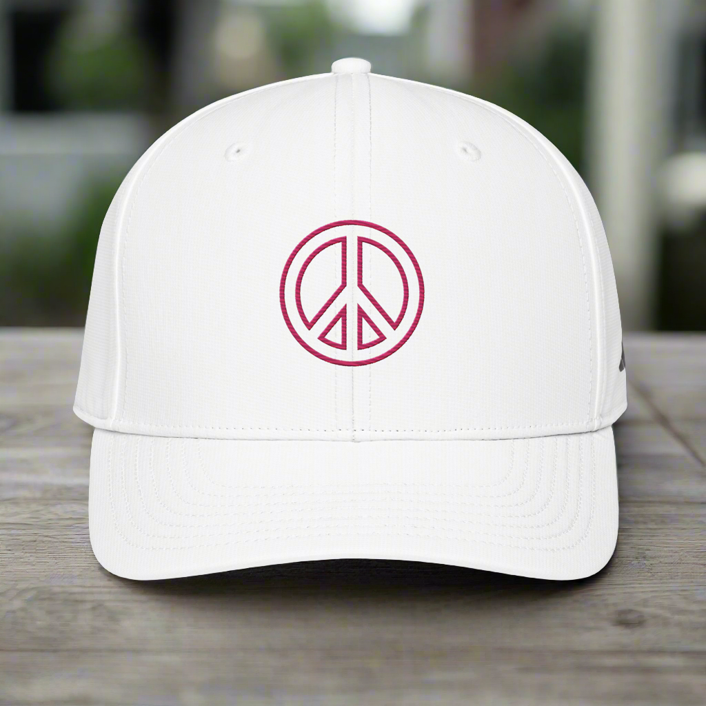 White and hot pink adidas® performance cap.