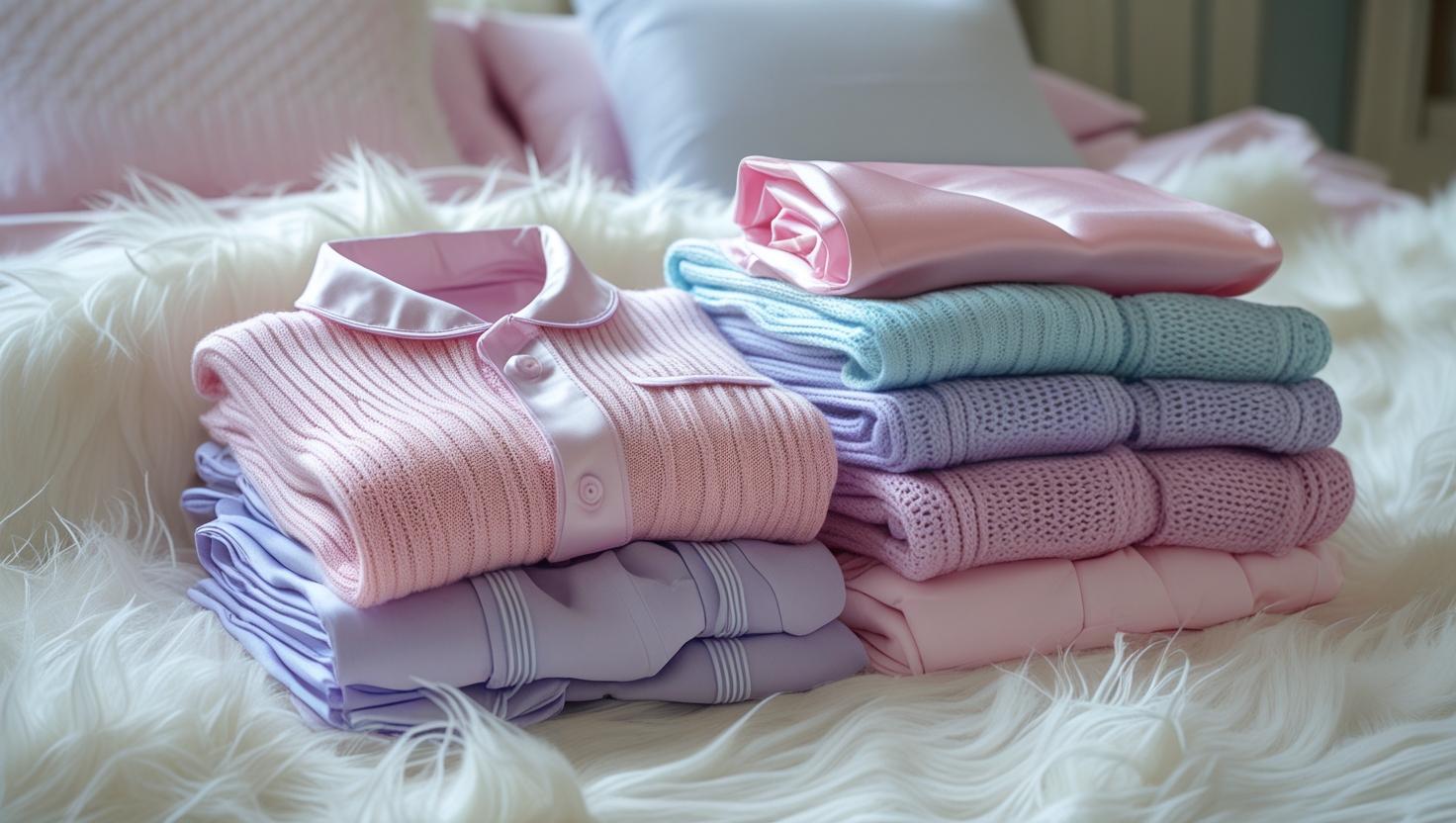 Clothing on bed.