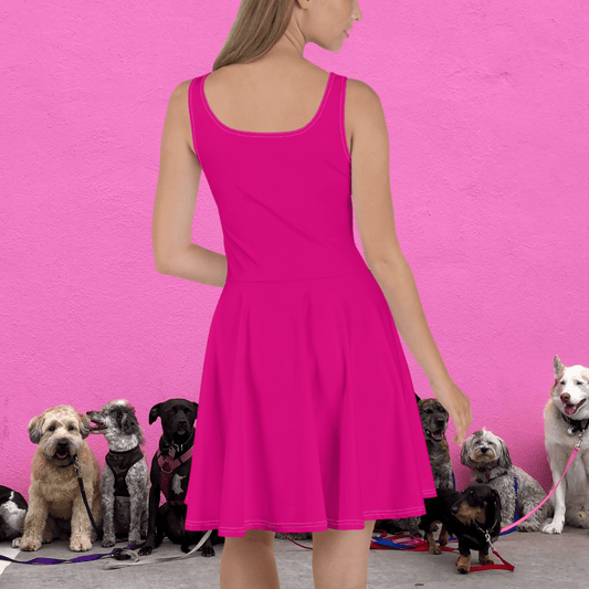 Fuchsia and key women’s skater dress.