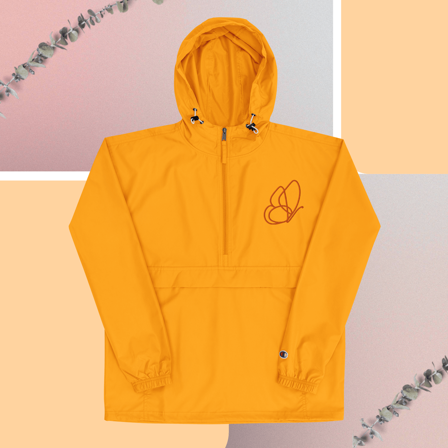 Orange women’s champion® packable jacket.