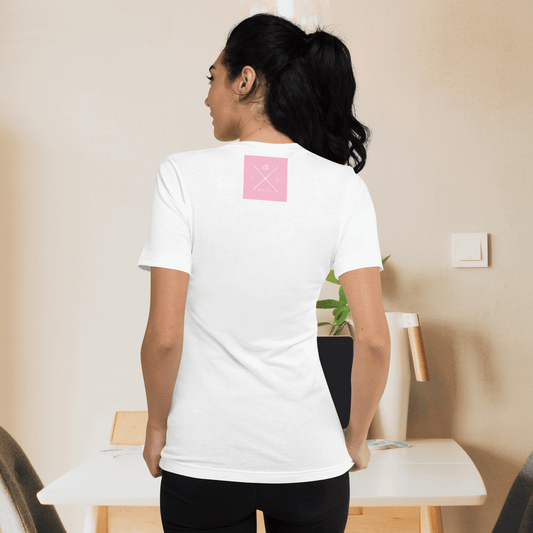 White let’s pretty-up our ego v-neck women’s t-shirt. Gamma Gem