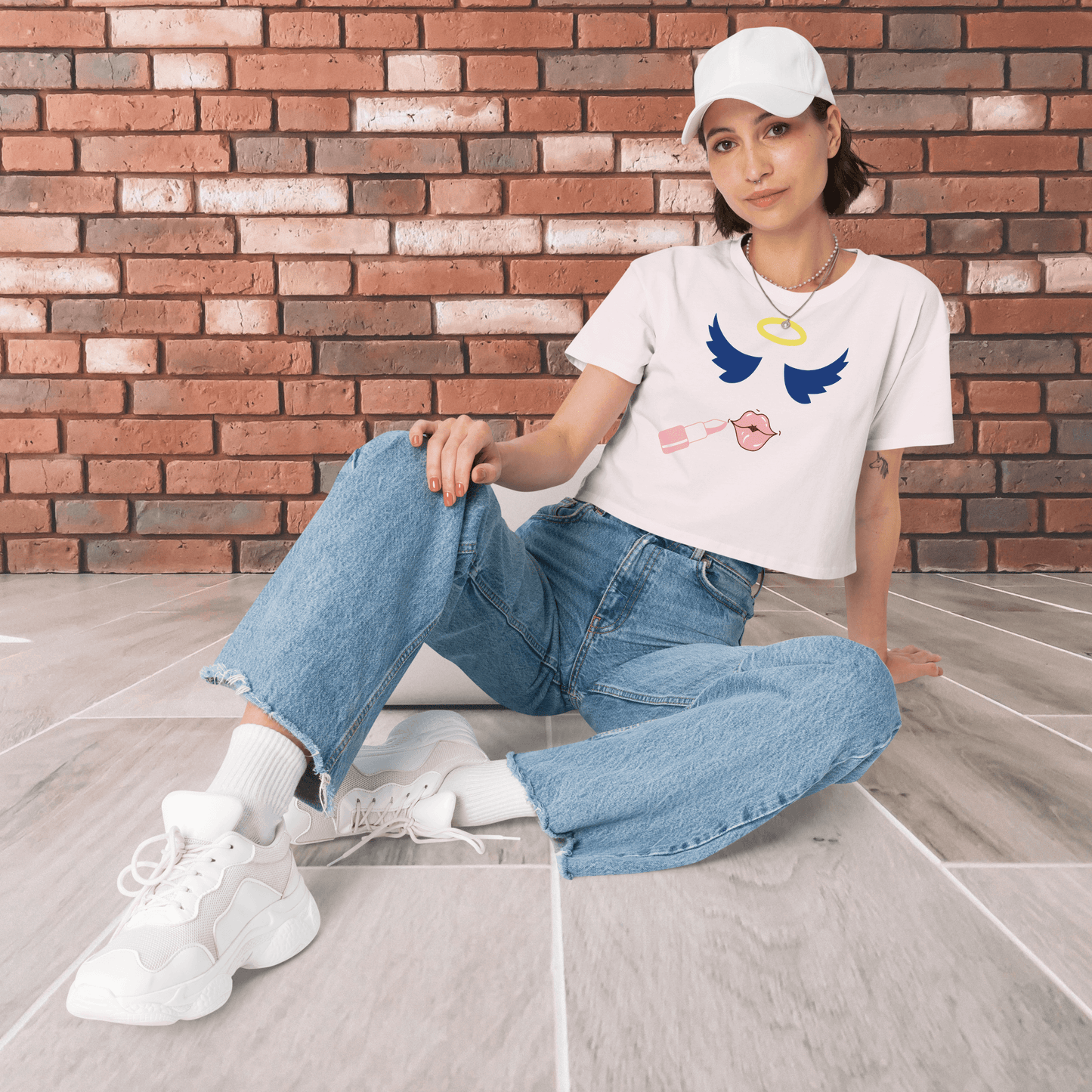 Soft pink angelic women’s crop top.