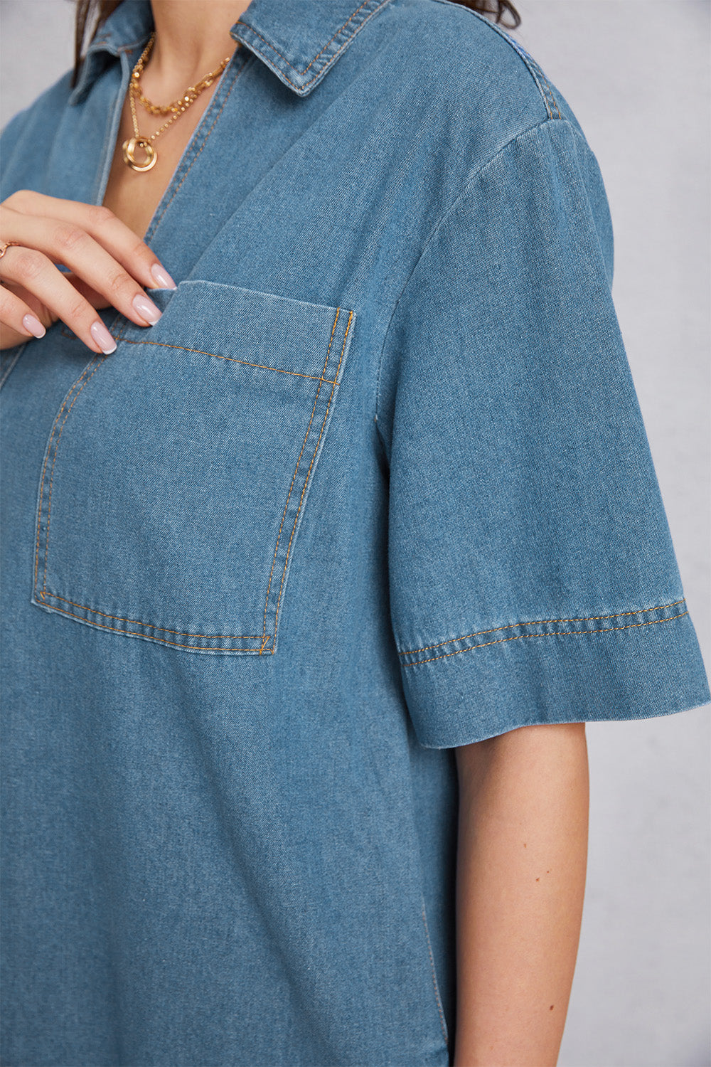 Denim women’s mini dress.