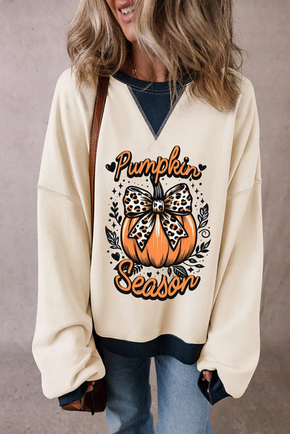 Pumpkin season bow women’s sweatshirt.