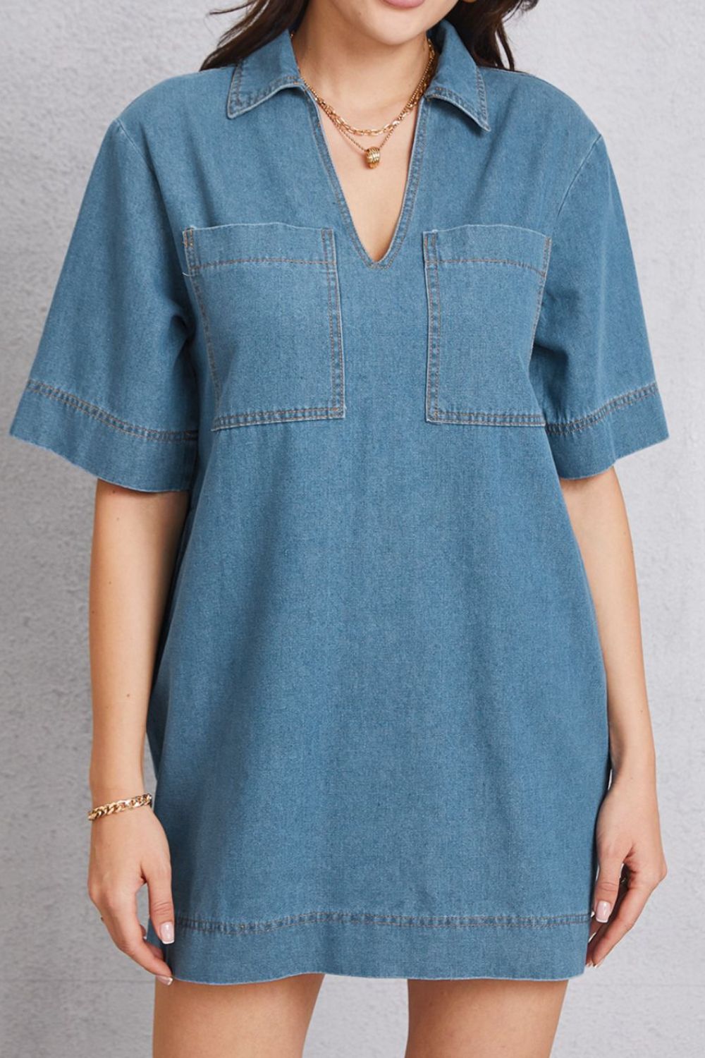 Denim women’s mini dress.