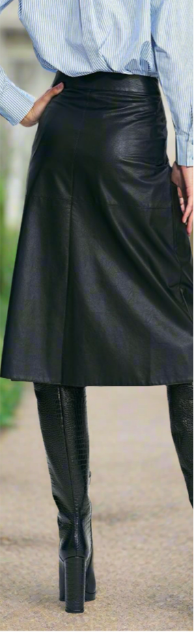 Leather women’s long skirt.