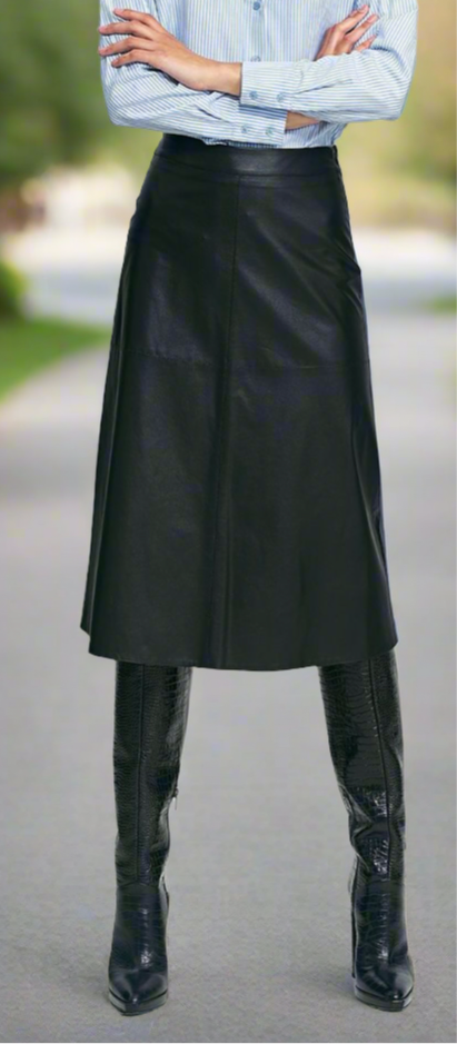 Leather women’s long skirt.