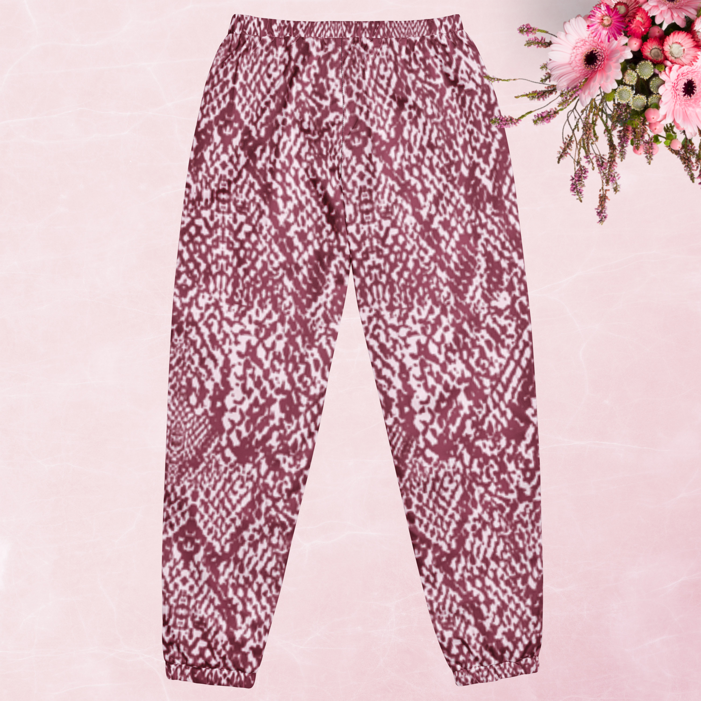 Violet animal women’s track pants.