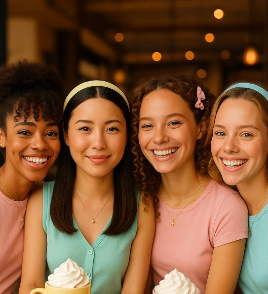 Young women dining.
