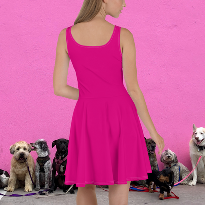 Fuchsia and key women’s skater dress.