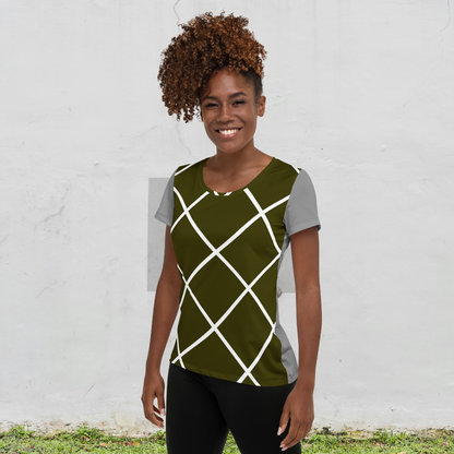 Gray women's athletic t-shirt.
