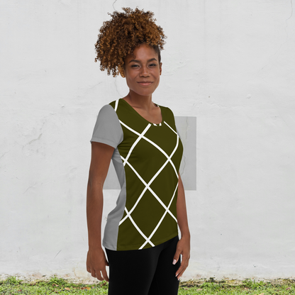 Gray women's athletic t-shirt.