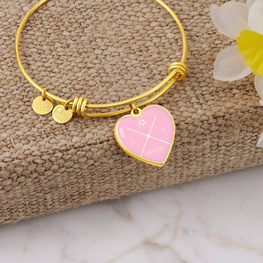 Pulsera corazón de acero plateado u oro.