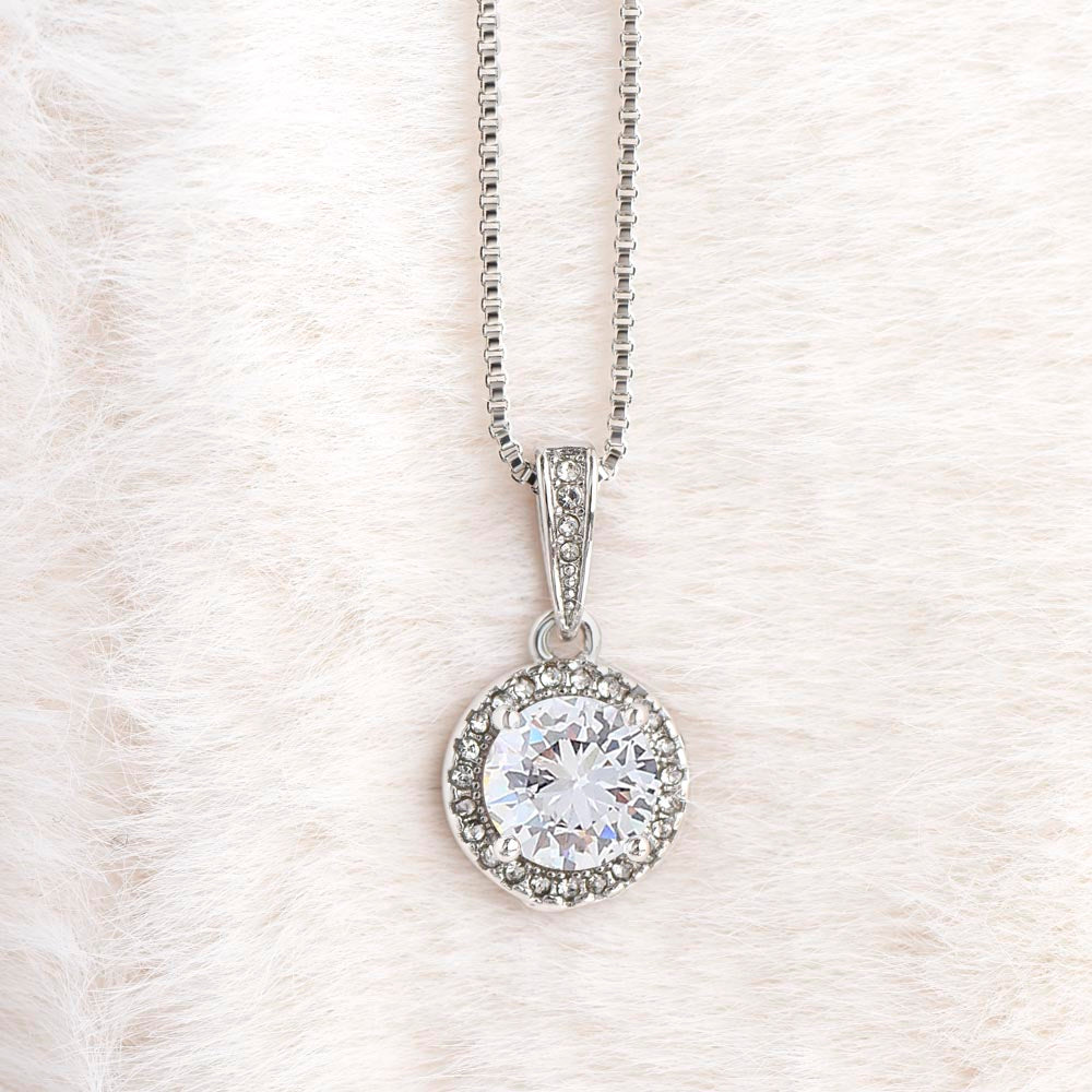 Hope 14k white gold over stainless steel cz necklace.