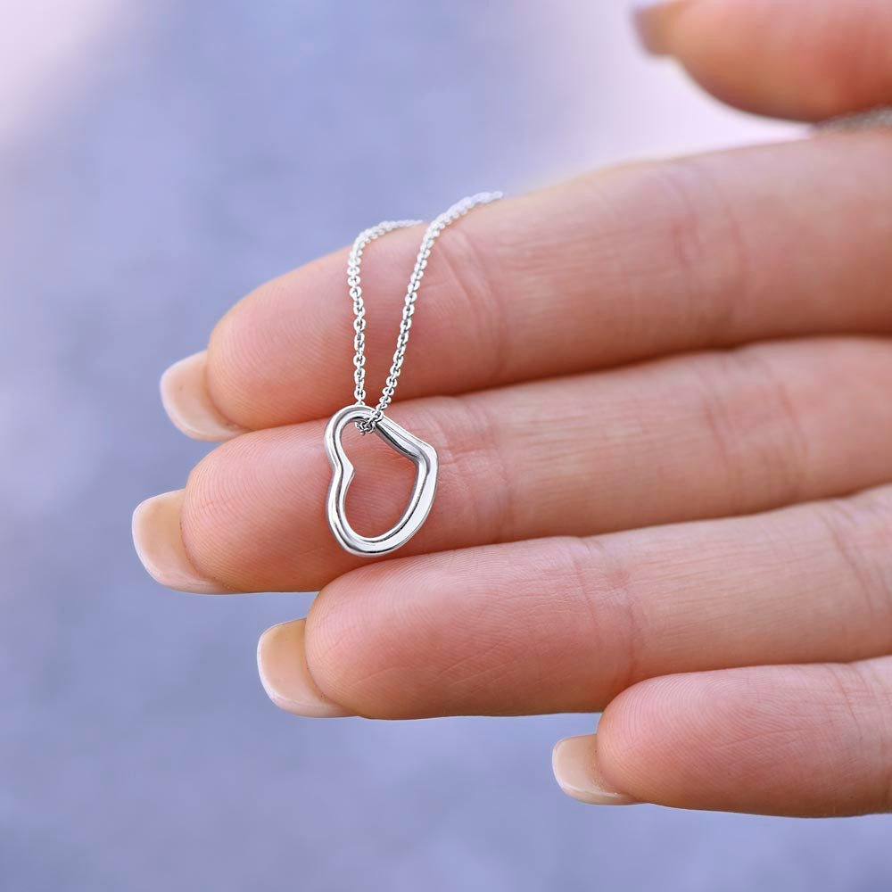 Heart 14k white or 18k yellow gold necklace.