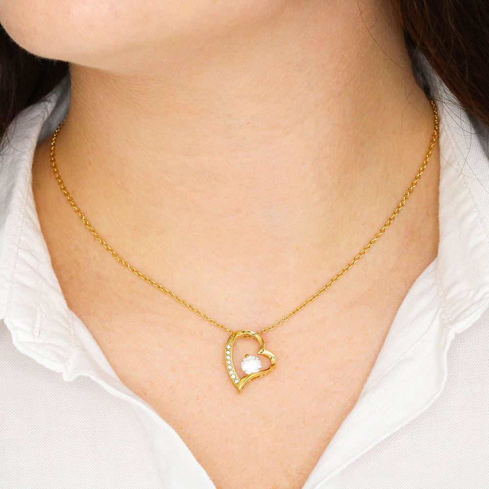 Heart white 14k gold or 18k yellow gold cz with smaller crystals necklace.