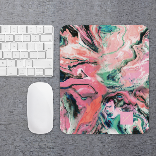 Multi-color left “gg” mouse pad.