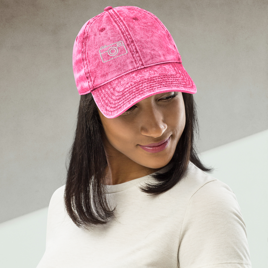 Pink vintage denim women’s cap.