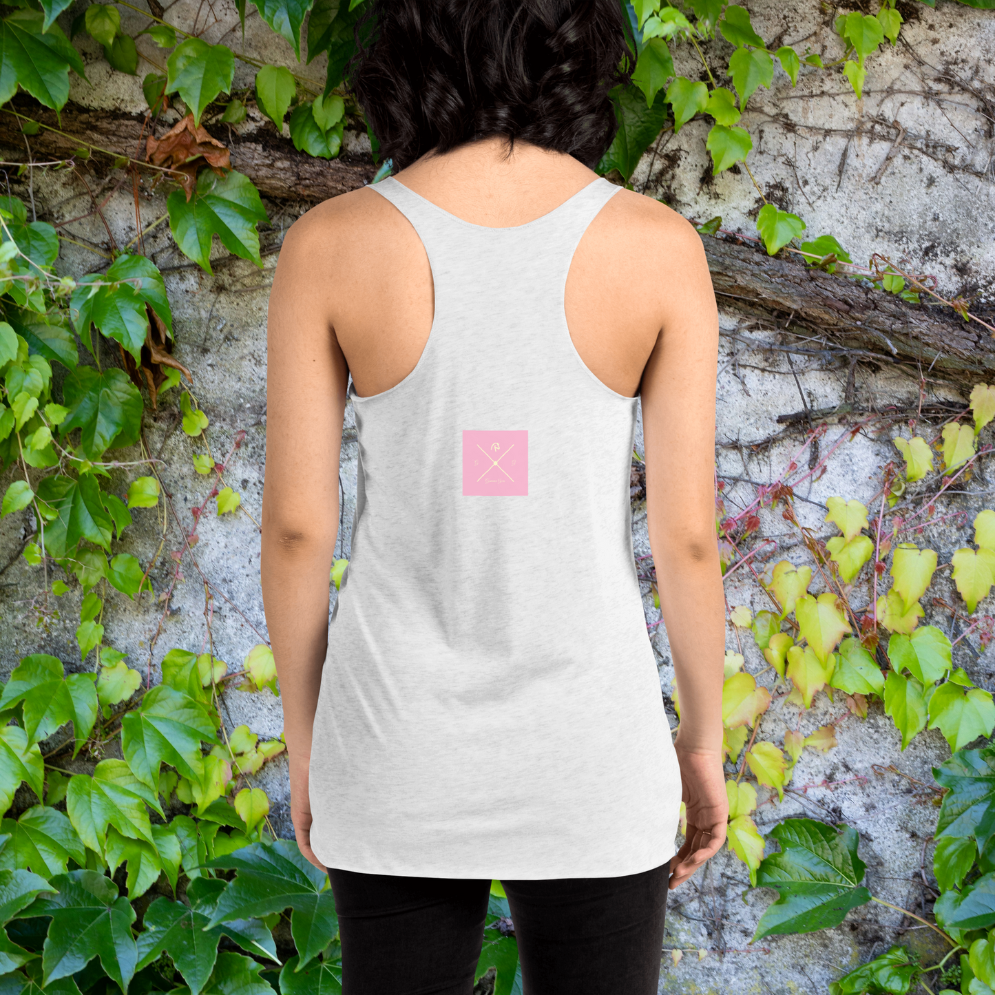 Light gray and multi-color daily birthday girly women's racerback tank.